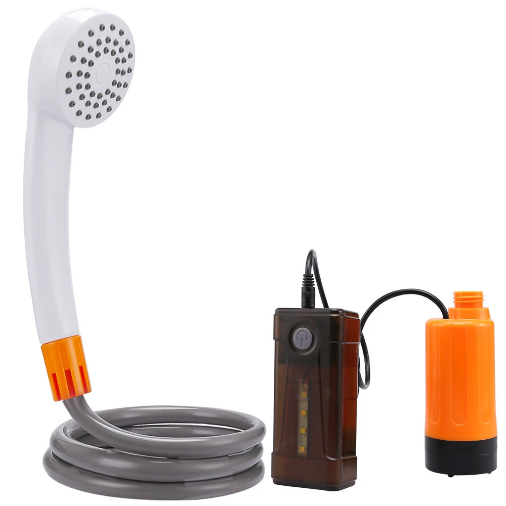 IPRee 3.5-4.5L/min Outdoor Camping Shower Portable Electric Shower Pump IPX7 with LED Light for Camping Backpacking Beach Pet Watering (image for) IPRee 3.5-4.5L/min Outdoor Camping Shower Portable Electric Shower Pump IPX7 with LED Light for Camping Backpacking Beach Pet Watering